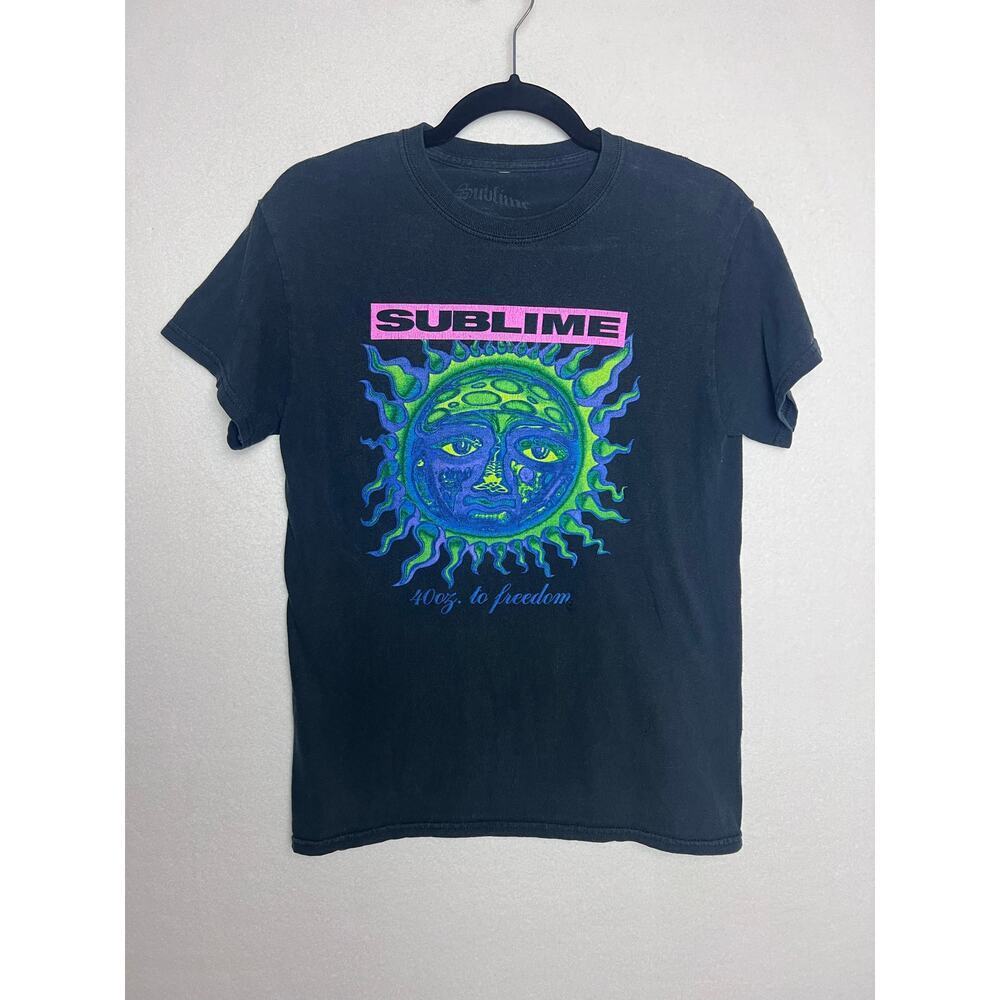 Sublime 40oz To Freedom Black Distressed Band T-Shirt Men's Size Small